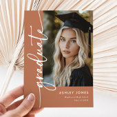 Invitation Terracotta Photo Collage Graduate Graduation Party