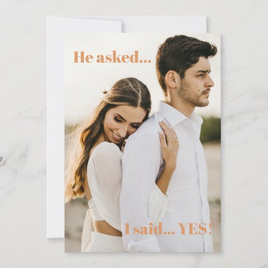 Invitation Terracotta Photo J'Ai Dit Oui Parti Engagement (Devant)