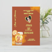 Invitation terracotta photo margs de douche nuptiale & mariag (Debout devant)