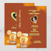 Invitation terracotta photo margs de douche nuptiale & mariag (Devant / Derrière)