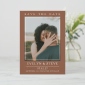 Invitation Terracotta Photo Save the Date (Debout devant)