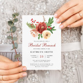 Invitation Terracotta Pine Florale Bough Foliage Bridal Brunc