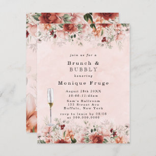 Invitation Terracotta Printemps Automne Floral Brunch & Bubbl