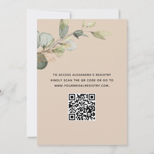Invitation Terracotta QR Code Brunch & Bubbly Eucalyptus (Dos)