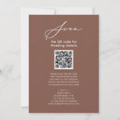 Invitation Terracotta QR Code Tout En Un Mariage Élégant (Dos)