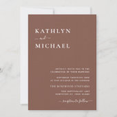 Invitation Terracotta QR Code Tout en un Mariage moderne chic (Devant)