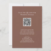 Invitation Terracotta QR Code Tout en un Mariage moderne chic (Dos)