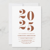 Invitation Terracotta Retro Bold Typographie 2025 Graduation (Devant)