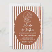 Invitation Terracotta Retro Hand Painted Wedding (Devant)