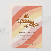 Invitation Terracotta Retro les années 70 Mariage (Devant / Derrière)