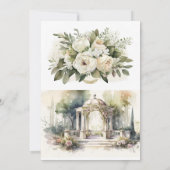 Invitation Terracotta rose Botanique Floral Mariage extérieur (Dos)