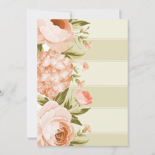Invitation Terracotta Rose florissant Hydrangea Mariage Flora (Dos)