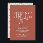 Invitation Terracotta Rouge Boho Polka Dot Noël<br><div class="desc">Cette invitation à la fête de Noël en pois de croho rouge en terre cuite est parfaite pour votre accueil de vacances bohème moderne inspiré de la ferme. La police rustique classique mais délicate lui donne un look terreux vintage tout en le gardant mignon et simple. Les pois viennent dans...</div>