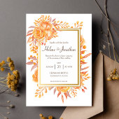 Invitation Terracotta rouille Floral Rustique Élégant Mariage