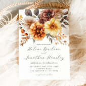 Invitation Terracotta rouille Orange Boho Floral Élégant Mari