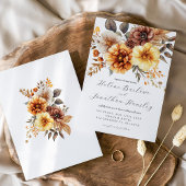 Invitation Terracotta rouille Orange Boho Floral Élégant Mari