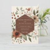 Invitation Terracotta Rustic Bloom Wedding (Debout devant)