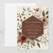 Invitation Terracotta Rustic Bloom Wedding (Devant / Derrière)
