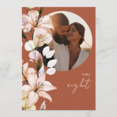 Invitation Terracotta Rustic Boho Floral Numéro du tableau ph (Devant)