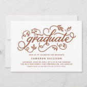 Invitation Terracotta Rustic Calligraphy Graduation Party (Devant)