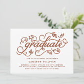 Invitation Terracotta Rustic Calligraphy Graduation Party (Debout devant)