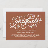 Invitation Terracotta Rustic Calligraphy Graduation Party (Devant)