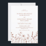 Invitation Terracotta Rustic Floral Automne Fleur sauvage Mar<br><div class="desc">Invitation vos proches dans le style avec cet élégant faire-part de mariage à fleurs en terre cuite avec photo et code QR. Doté de fleurs sauvages dessinés à la main dans des tons chauds d'automne, ce design rustique et romantique donne le ton parfait pour un mariage dans le jardin d'automne....</div>