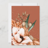 Invitation Terracotta Rustic Orange Floral Elegant Wedding (Devant)