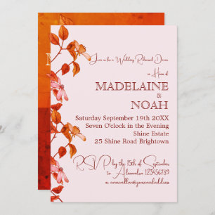 Invitation Terracotta Rustic Orange Rose Mariage Répétition