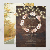 INVITATION TERRACOTTA RUSTIQUE BOHO MARIAGE FLORAL (Devant / Derrière)