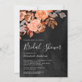 Invitation Terracotta rustique Fête des mariées florale gris (Devant)