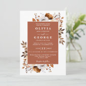 Invitation Terracotta Rustique Floral Botanique Moderne Maria (Debout devant)