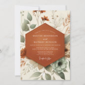 Invitation Terracotta Sage Botanical Wedding (Devant)