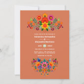 Invitation Terracotta & Sage Mexican Folk Art Fiesta Wedding (Devant)