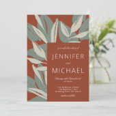 Invitation Terracotta Sage Vert Moderne Botanique Mariage (Debout devant)