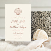 Invitation Terracotta Shell Beach Océan Destination Mariage