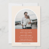 Invitation Terracotta Simple Arc Moderne Mariage photo Invita (Devant)