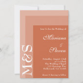 Invitation Terracotta Simple Moderne Chic Mariage Script (Devant)