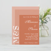Invitation Terracotta Simple Moderne Chic Mariage Script (Debout devant)
