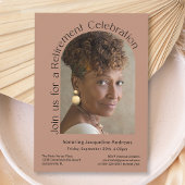 Invitation Terracotta Simple Photo Arch Retraite Party