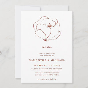 Invitation Terracotta Sketch Rustique Eucalyptus nous faisons