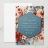 Invitation Terracotta & Slate Painterly Wedding (Devant / Derrière)