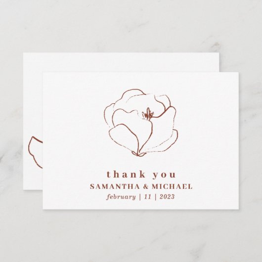 Invitation Terracotta Special merci nom date (Devant / Derrière)