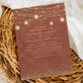 Invitation Terracotta String Lights Gold Parties scintillant 