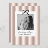 Invitation Terracotta Stripes Godmother Proposal (Devant / Derrière)