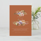 Invitation Terracotta Summer Floral Wedding Inviter QR Code (Debout devant)