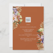 Invitation Terracotta Summer Floral Wedding Inviter QR Code (Dos)