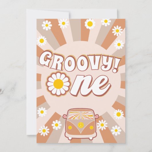 Invitation Terracotta Super One Retro 1er anniversaire (Dos)