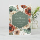 Invitation Terracotta Teal Painterly Wedding (Debout devant)