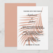 Invitation Terracotta Terre chaude Mariage de feuille de palm (Devant / Derrière)